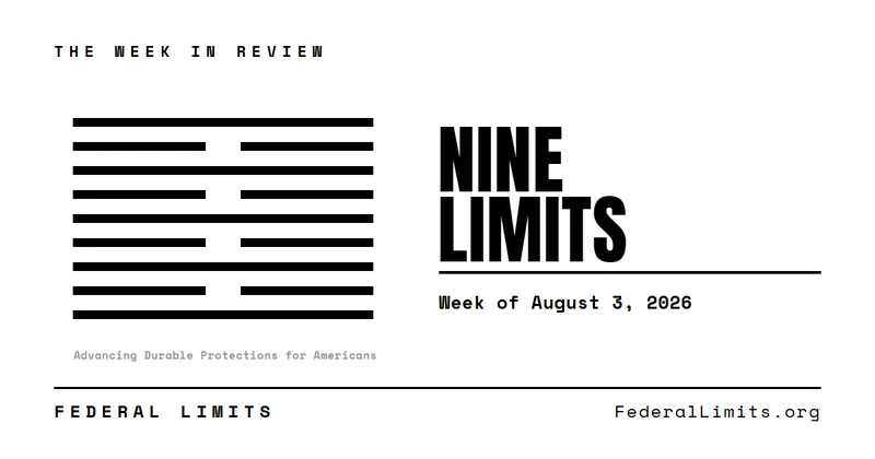 Header card: The Week in Review — Nine Limits, Week of August 3, 2026.