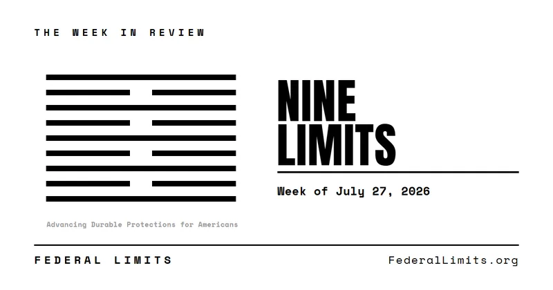 Header card: The Week in Review — Nine Limits, Week of July 27, 2026.